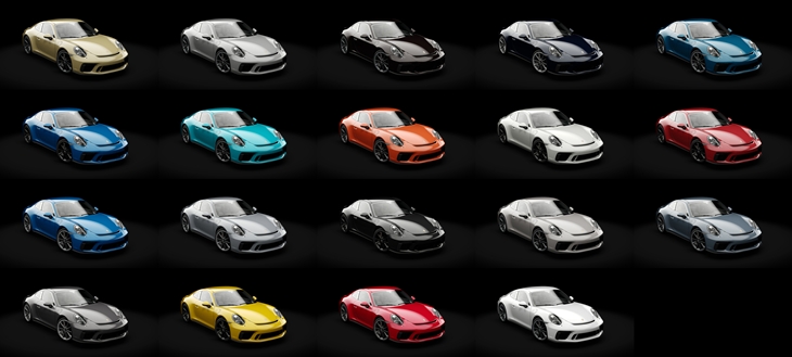 Assetto Corsa Porsche 911 991.2 GT3 Touring Color Variants 02