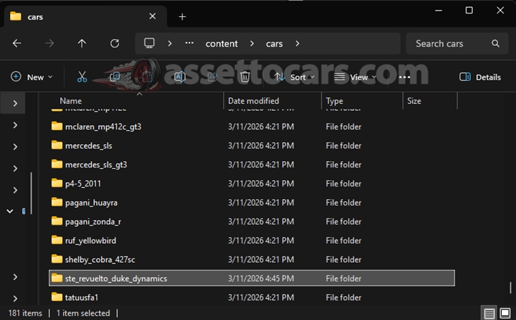 How to install Assetto Corsa car mods 02