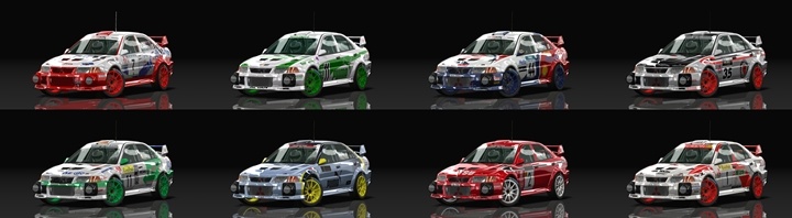 Assetto Corsa Mitsubishi Lancer EVO VI WRC Color Variants 02