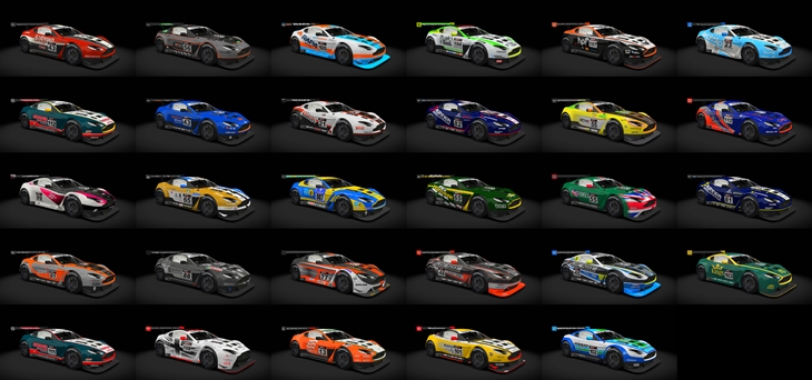 Assetto Corsa Aston Martin Vantage GT3 15 Color Variants 03