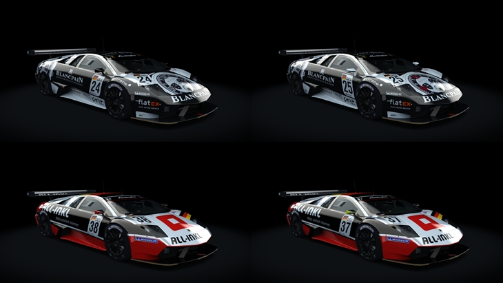 Assetto Corsa Lamborghini Murcielago GT1 Color Variants
