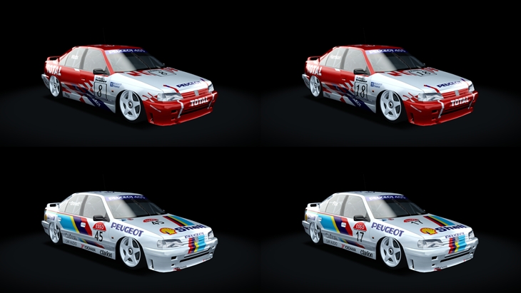 Assetto Corsa Peugeot 405 Mi16 BTCC 1992 Color Variants 02