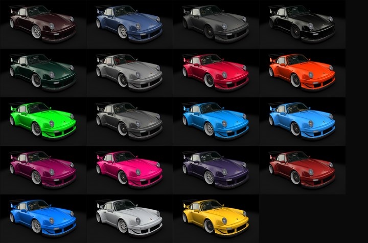 Assetto Corsa Porsche 930 WLS Color Variants