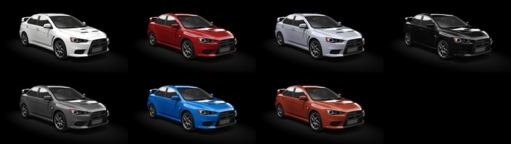 Assetto Corsa Mitsubishi Lancer Evolution X MR 2012 Color Variants 02