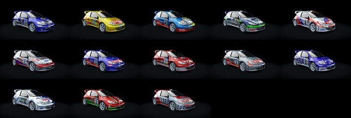 Assetto Corsa Peugeot 206 WRC Color Variants 02