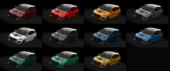 Assetto Corsa Ford Focus Color Variants