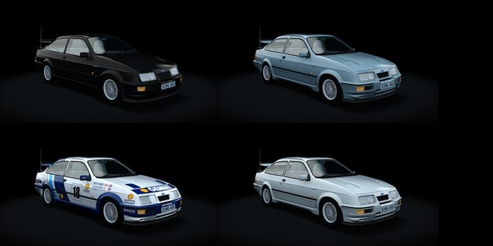 Assetto Corsa Ford Sierra RS500 Color Variants