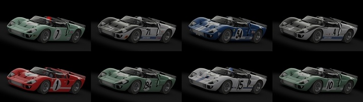 Assetto Corsa Ford GT40 GT110 X1 Color Variants