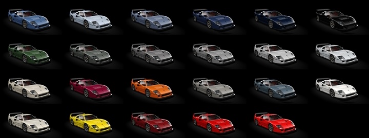 Assetto Corsa Ferrari F40 Competizione 1989 Color Variants 03