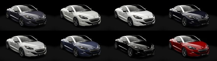 Assetto Corsa Peugeot RCZ 1.6 THP 200 2015 Color Variants