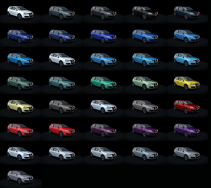 Assetto Corsa Volkswagen Golf V GTI Color Variants