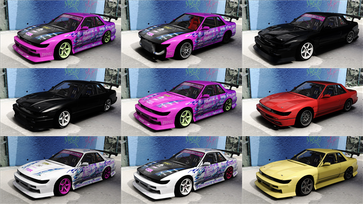 Assetto Corsa BDB Nissan Silvia PS13 Color Variants