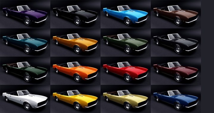 Assetto Corsa Chevrolet Camaro Cabriolet 1967 Color Variants