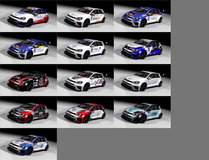 Assetto Corsa Volkswagen Golf GTi TCR Hillclimb Color Variants