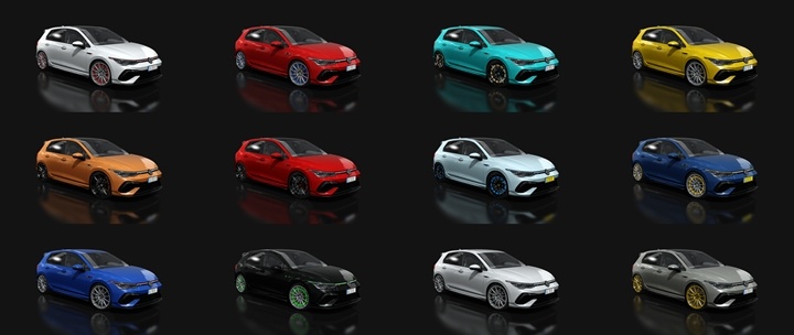 Assetto Corsa Volkswagen Golf 8 R 2022 Color Variants 02