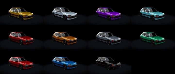 Assetto Corsa Peugeot 205 1.9 GTI Gutmann Color Variants 02