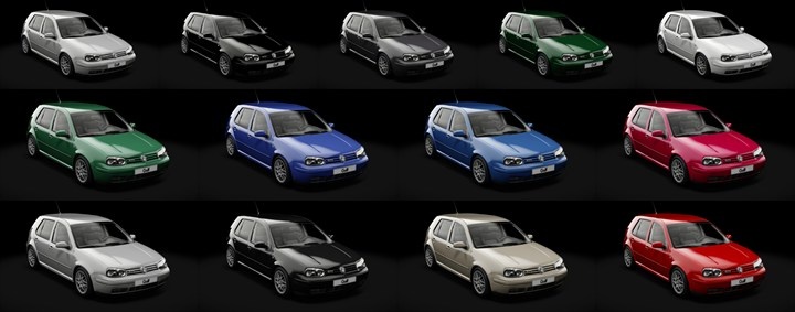 Assetto Corsa Volkswagen Golf IV GTI 2001 Color Variants
