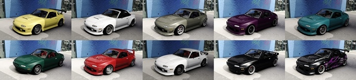 Assetto Corsa BDB Mazda Miata NA1 Color Variants