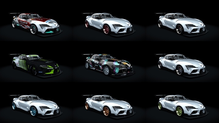 Assetto Corsa Toyota GR Supra A90 JP Time Attack RZ Color Variants