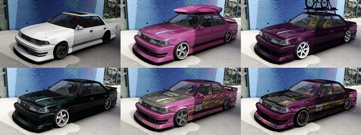 Assetto Corsa BDB Toyota Mark II JZX81 Color Variants