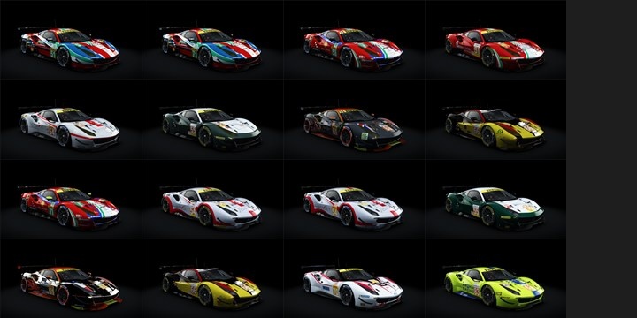 Assetto Corsa Ferrari 488 GTE 2016 Color Variants