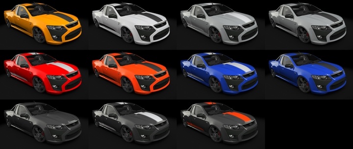 Assetto Corsa Ford Falcon FG UTE FPV Pursuit Color Variants