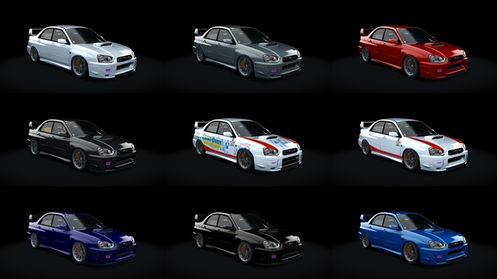 Assetto Corsa Subaru Impreza WRX STI 2.5BAT Color Variants