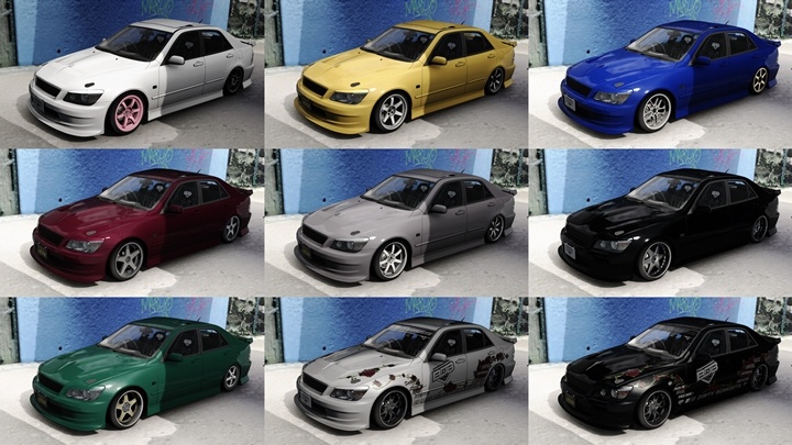 Assetto Corsa BDB Toyota Altezza SXE10 Color Variants
