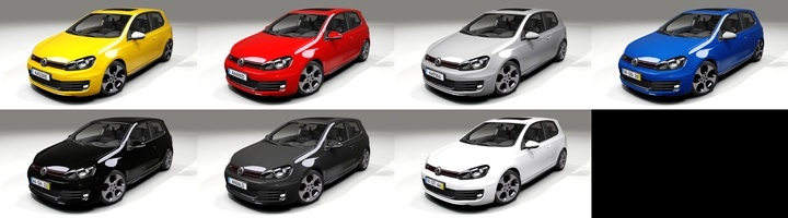 Assetto Corsa Volkswagen Golf MK6 GTI Color Variants