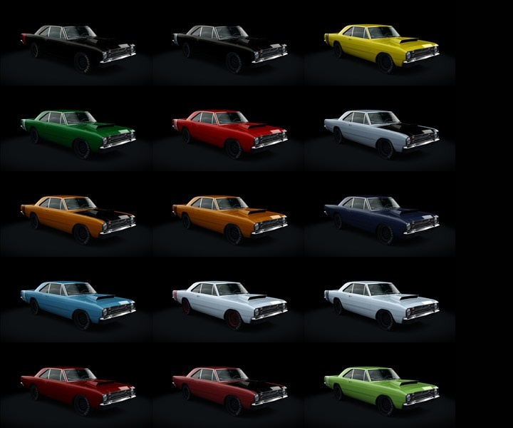 Assetto Corsa Dodge Dart 1968 Color Variants